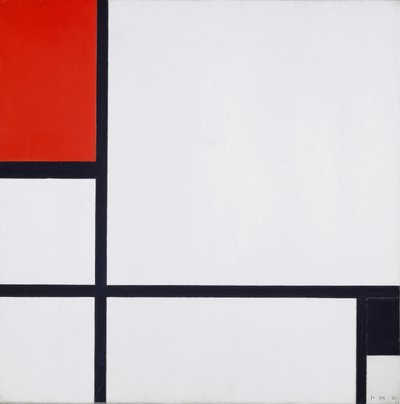 Komposition Nr. I, mit Rot und Schwarz, 1929 von Piet Mondrian